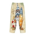 thumbnail image 5 of Disketp Hello Summer Cute Gnome Print Women'S Comfy Pajama Pants Casual Drawstring Palazzo Lounge Wide Leg Pants, 5 of 9