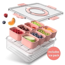 COOK WITH COLOR Snack Container with Ice Pack, Food Storage Containers, Meal Prep Containers, Coral