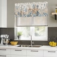 thumbnail image 4 of 2 Pack Blue Beige Coastal Valances for Windows Bedroom Living Room Window Treatments, Beach Starfish Summer Eucalyptus Rustic Rod Pocket Valance Drapes Short Kitchen Curtains Over Sink 60"x18", 4 of 8