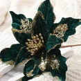 thumbnail image 4 of Flor de Pascua navideña con purpurina, árbol de Navidad, flores rojas, blancas, rosas y verdes, cabeza de flor colgante, decoración navideña de Año Nuevo, 4 of 5