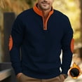 thumbnail image 2 of Caqnni Men's Quarter Zip Sweater Slim Fit Casual Pullover Sweater Neck Polo Sweaters Fall Winter Top (Size S-3XL), 2 of 6