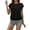 Black, variant on CAIVO Women Shirts Casual Plus Size Batwing Sleeve Half Sleeve T Shirt Loose Fit Round Neck Blouse For Summer Solid Color Breathable Tops