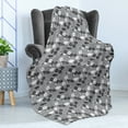 thumbnail image 4 of Grey and White Soft Flannel Fleece Throw Blanket, Bird Silhouettes Among Blooming Flowers and Leaves, Cozy Plush for Indoor and Outdoor Use, 60" x 80", Charcoal Grey White, by Ambesonne, 4 of 5