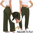 thumbnail image 2 of Valcatch Wide Leg Pants Woman Yoga Pants with Pockets Stretch Loose High Waist Casual Sweatpants Green M, 2 of 5