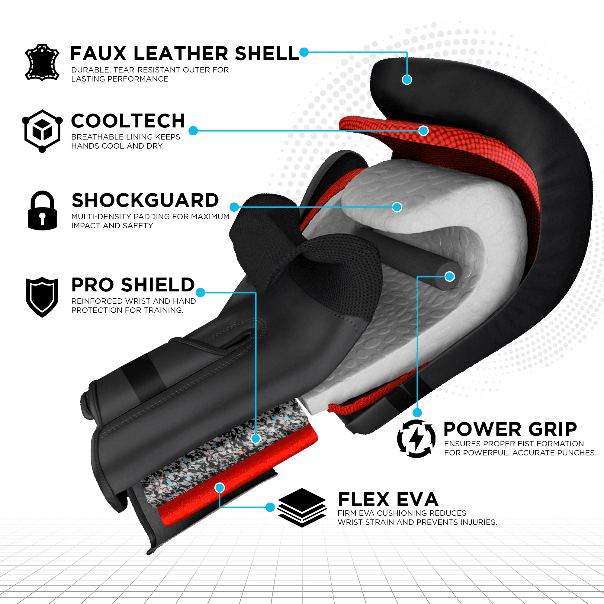 WYOX Boxing Gloves 10oz Adult Black – Men & Women | Workout, Punching, Pro Training, MMA, Kickboxing, Muay Thai, Heavy Bag