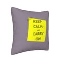 thumbnail image 2 of Square Throw Pillow Covers with Core, Keep Calm Slogan Labels Purple Pillows for Sofa Beds, 20"x20", 2 of 9
