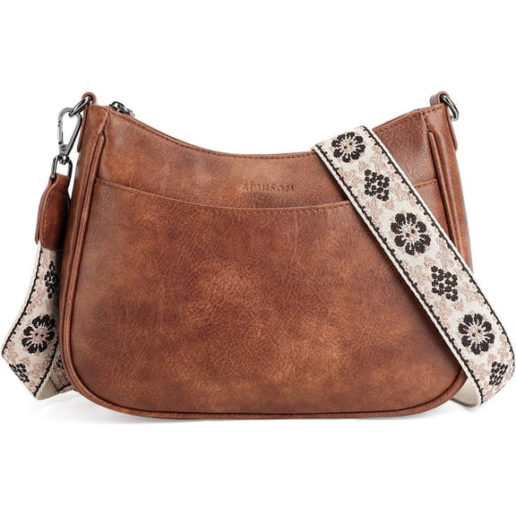 mirlewaiy Trendy Leather Crossbody Purse with Adjustable Strap, Women's Shoulder Handbag