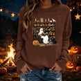 thumbnail image 4 of Trikvn Women's Cute Ghost Reading Book Graphic Sweatshirts Long Sleeve Crewneck Pullover Tops Casual Retro Halloween Season Shirts Cozy Book Lover Apparel, 4 of 5