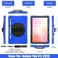 thumbnail image 6 of For Samsung Galaxy Tab S11 11 inch Case SM-X730 SM-X736, 360 Hand Strap, Shoulder Strap, Kickstand, Rugged Drop Protection, Blue, 6 of 7