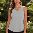 thumbnail image 4 of Miluxas Racerback Workout Tank Tops for Women Split Open Back Athletic Sports T Shirts Sleeveless V Neck Tunic Tank Tops for Gym Yoga Running Gray, 4 of 7