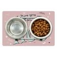 thumbnail image 1 of Hug Pet Mat for Food and Water, I Need Your Hug Saying in Pastel Tone with Paw Heart Star Feather, Non-Slip Rubber Mat for Dogs and Cats, 18" X 12", by Ambesonne, 1 of 2