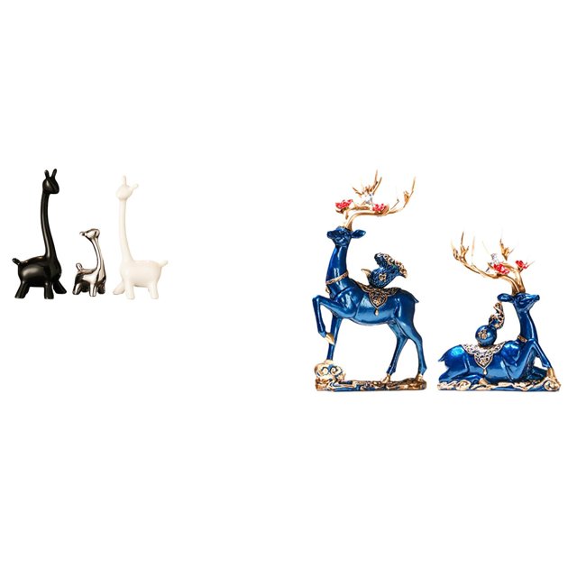 Estatua de alce y ciervo,Estatua de jirafa de cerámica,adorno moderno para decoración del hogar,Figuras de jirafas de animales,esculturas,decoración de estanterías,Estatua de escultura de
