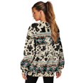 thumbnail image 2 of Xoenoiee Aztec Cow American Tribal Print Women Fall Sweatshirt Sweaters 2025 Long Sleeve Pullover Sweater Casual Loose Crew Neck Jumper Tops with Pockets, Size S, 2 of 7