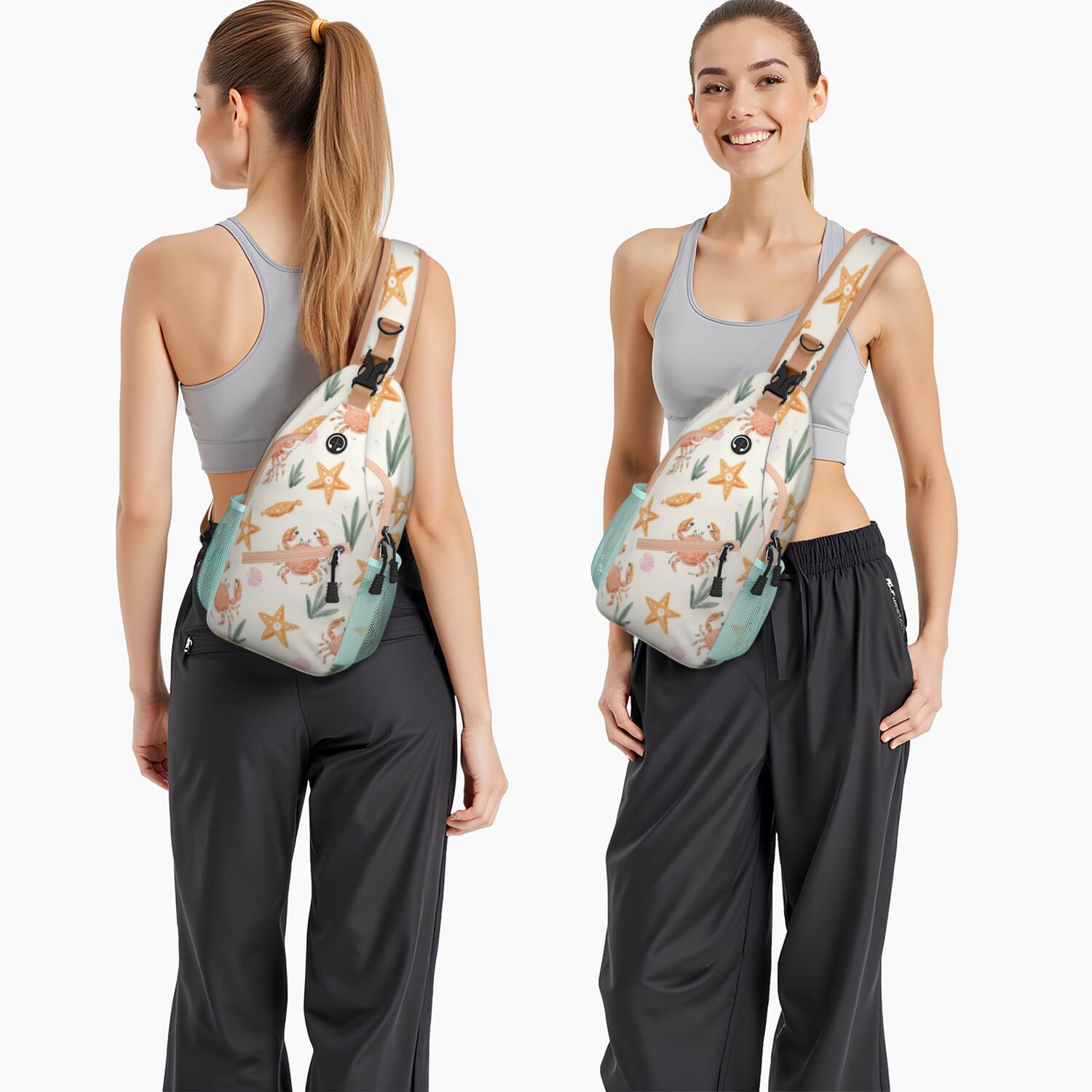 Sling Backpack Trendy Sling Backpack Marine Adorable Crab () Travel Backpack Backpack Purse for Women Men