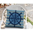 thumbnail image 2 of Vargottam Outdoor Decorative Throw Pillow CoversTowelEmbroideredPolyester Handmade Boho Cushion CoversFor Outdoor Patio -Ship Wheel Nautical - Light Blue, 2 of 6
