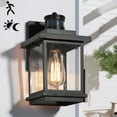 thumbnail image 2 of LNC Melanthius 1-Light 11-in Black Seeded Glass Globe Motionsensor Darksky Outdoor Wall Light, 2 of 16