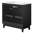 thumbnail image 6 of Sink Vanity Cabinet, White Black, Melamine Wood , Hotel Bedroom Bathroom, Modern Contemporary HB36123, 6 of 11