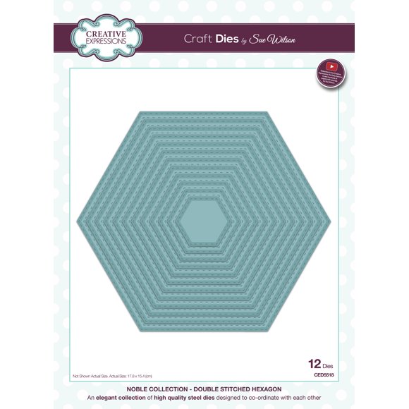 Creative Expressions Craft Dies par Sue Wilson-Noble-Double Hexagone Cousu 7"X6"
