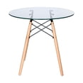 thumbnail image 2 of Round Bistro Dining Table - 30" Glass Top, Eiffel Base, Dining Room Table, Kitchen Table, Modern Design, 2 of 9