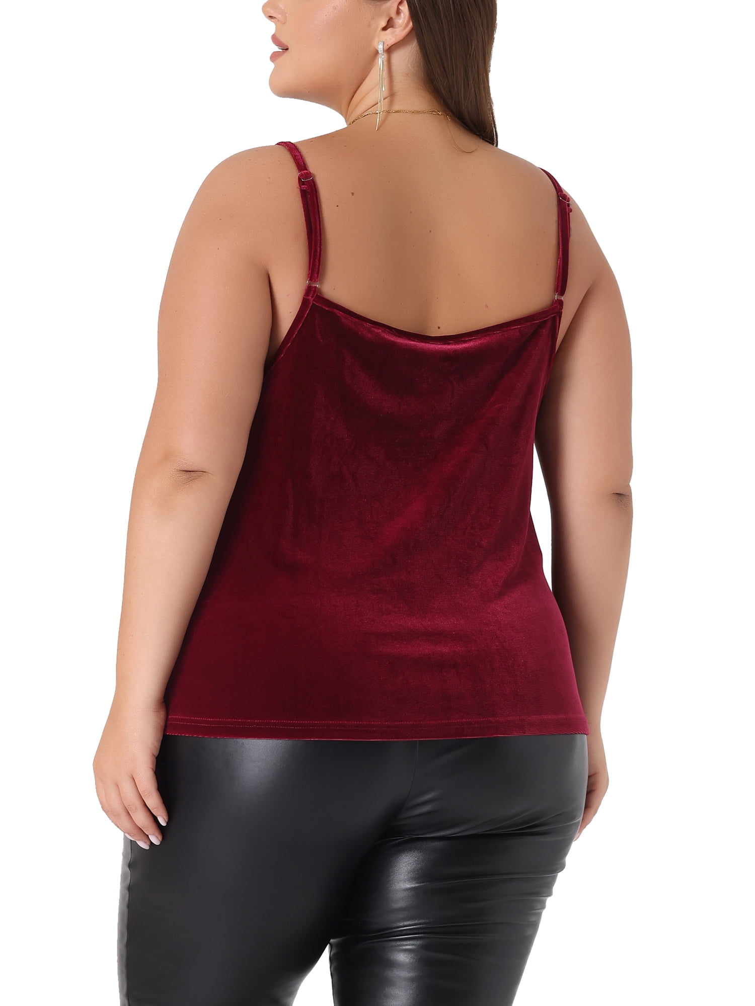 Agnes Orinda Velvet Camisole for Women's Plus Size Adjustable