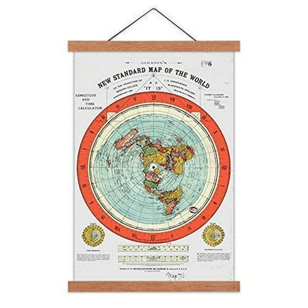 Flat Earth Map Pdf Flat Earth Map - Gleason's New Standard Map Of The World - Large 24"X36"  Canvas Print Scroll Poster With Teak Wood Frame Ready To Hang | Walmart  Canada