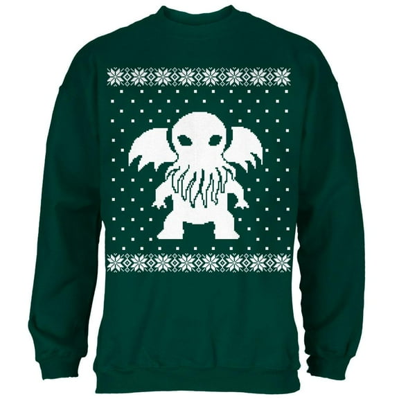 Big Cthulhu Ugly XMAS Sweater Forest Adult Sweatshirt - 2X-Large