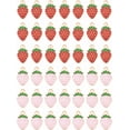 thumbnail image 1 of 48 piezas de dijes de esmalte de fresa, 2 colores, rojo y rosa, con parte trasera plana, accesorios para fresas., 1 of 4