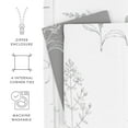 thumbnail image 4 of Noble Linens Light Gray Botany Floral Reversible 3-Piece Duvet Cover Set, Full/Queen, 4 of 13