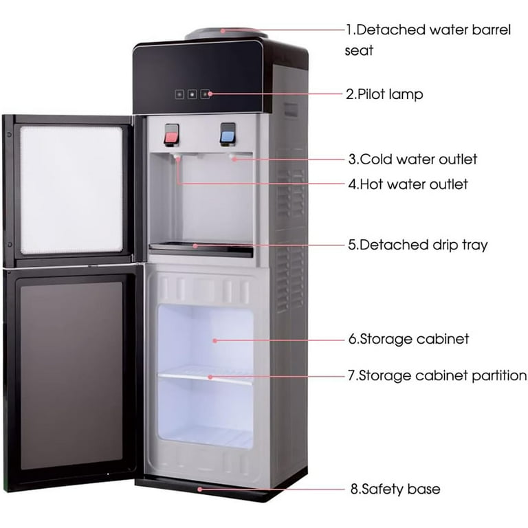 WSYW Top-Loading Water Dispenser for 5 Gallon Bottles, Hot & Cold