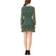 thumbnail image 3 of Vestido floral de manga larga con cintura elástica y dobladillo con volantes INSPIRE CHIC para mujer, con cinturón, XL, verde, 3 of 5