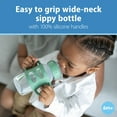 thumbnail image 4 of Dr. Brown's Milestones Wide-Neck Sippy Bottle, 100% Silicone Handles/Spout, 9oz, Green/Gray, 2-Pack, 4 of 12