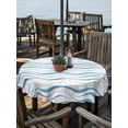 thumbnail image 2 of Outdoor Tablecloths with Umbrella Hole & Zipper, Blue Stripes Round Tablecloth 54 Inch, Modern Gradient Abstract Ocean Waves Lines Waterproof Table Cloth, Patio/Pool/Picnic Table Covers, 2 of 8