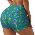 thumbnail image 2 of Sigee Cute Shark Turtle Print Women's High Waist Workout Shorts - Squat Proof, Tummy Control, Yoga and Gym Activewear-Medium, 2 of 9