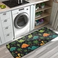 thumbnail image 3 of Black Colorful Dinosaurs Pattern Kitchen Rug Mat,Kitchen Runner Rugs Non Skid Washable,Decorative Kitchen Floor Mats for Kitchen,Sink,Laundry,17"x47.2", 3 of 7