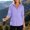 Purple, variant on Women's Basic Raglan Hooded Zip Up Lightweight Wind Jacket, Elastic Cuff Long Sleeve Outerwear, Versatile for Everyday Styling Gray XL