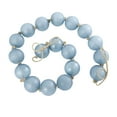 thumbnail image 6 of DecMode Handmade Round Extra Long Frosted Orb Blue Glass Garland with Tassel with Knotted Jute Rope, 6 of 7