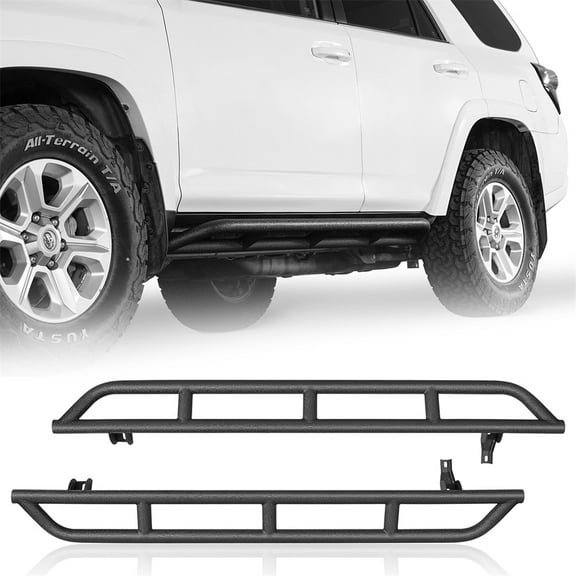 Hooke Road Tube Side Door Armor Rocker Gurads Step Rail for 2010-2024 Toyota 4Runner 5th Gen