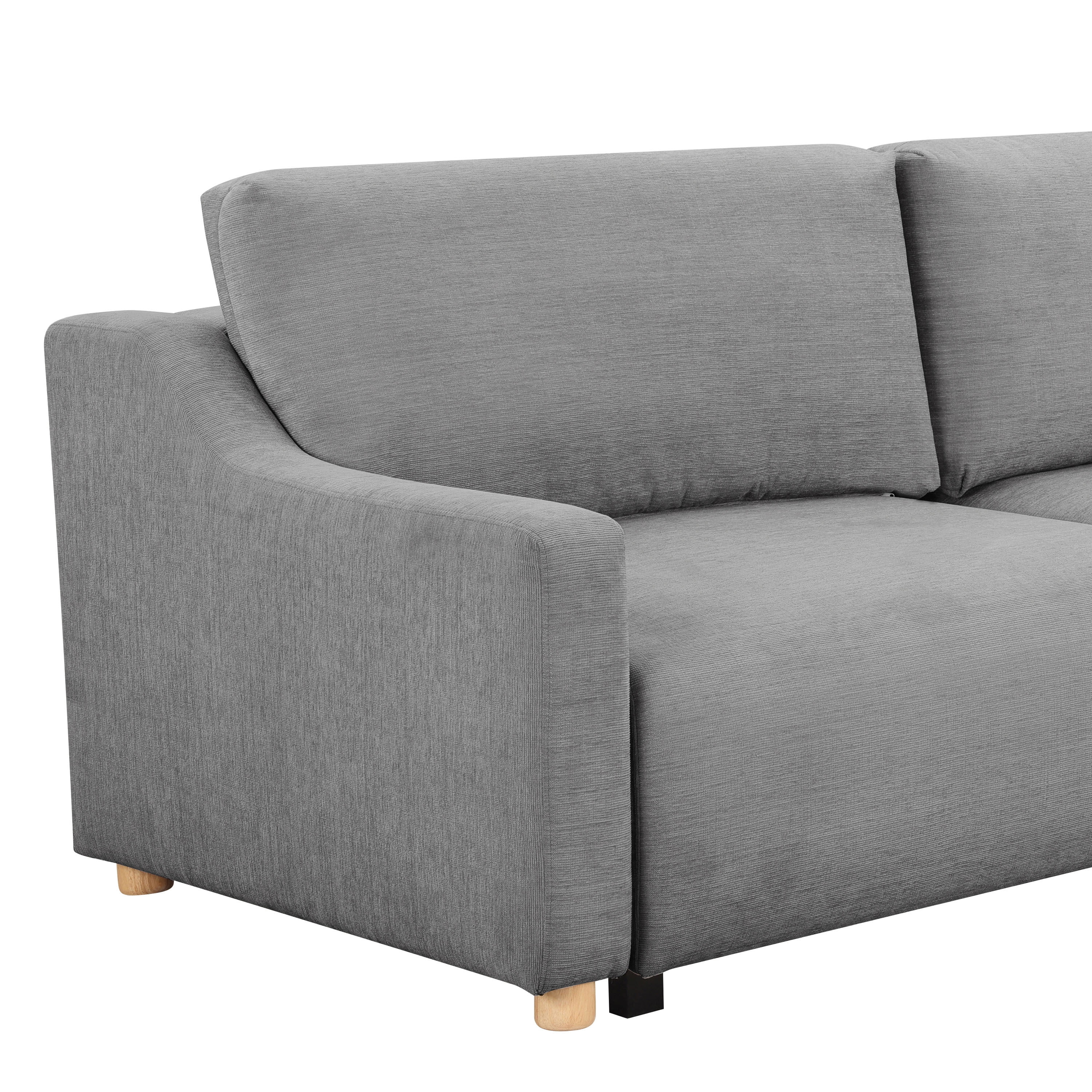 Serta Giles Modern Style Convertible Sofa, Gray Fabric