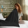thumbnail image 6 of Amay 500 Thread Count Cotton Flat Sheet, Cooling & Durable Bedding Top Sheet, Short Queen, Black, 90" x 102", 1 Flat Sheet, 6 of 7