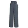 thumbnail image 4 of Wide Leg Pants Women Straight Elastic High Waisted Work Slacks Business Casual Pleated Dress Pants Trousers Dark Gray S, 4 of 4
