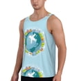thumbnail image 2 of Easygdp Dreaming Travel Men's Tank Top, Sleeveless Muscle T Shirts, Breathable, Quick-Dry, Loose for Gym, Running, Fitness - 4X-Large, 2 of 9