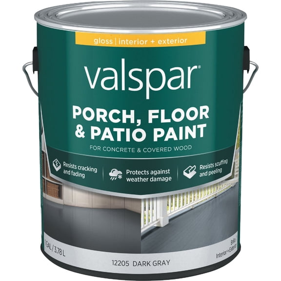 Valspar Latex Porch, Floor & Patio Paint Dark Gray Concrete Paint - Single Pack