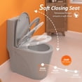 thumbnail image 4 of SUNRINX Light Gray One-Piece Toilet, 17.1" ADA Comfort Chair Height Elongated Toilet for Bathrooms, 1.1/1.6 GPF Water-Efficient Dual Flush System, Soft-Close Seat, 4 of 13