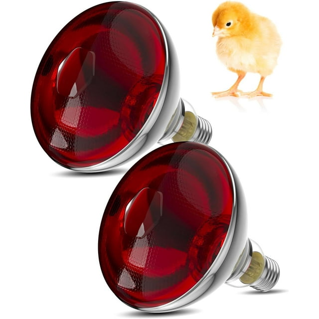 W Heat Lamp Infra Heat Lamp Bulb for Chicks Reptile Puppies Brooder Bulb Food Service Bathroom Light Therapy Use E Base