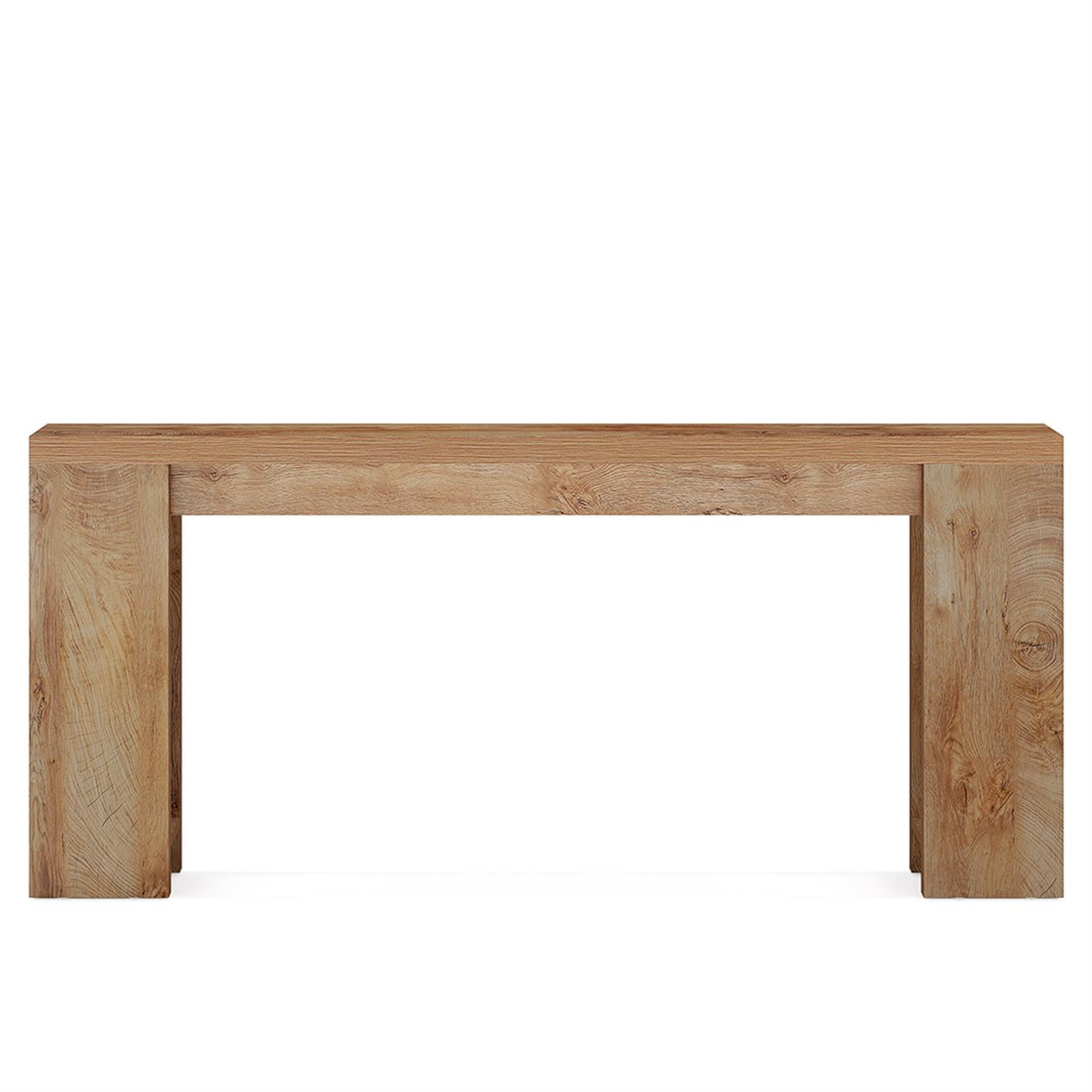 Demi Bonn 70.9" Wood Console Table, Farmhouse Sofa Table Entryway Table with Storage, Foyer Display Table, Brown