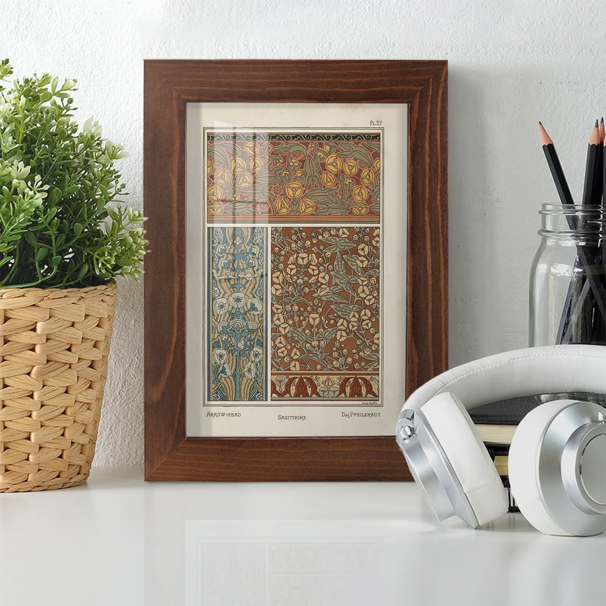Nouveau Decorative II - Framed Print w/glass - Chestnut