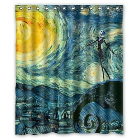 Ganma Jack Skellington The Nightmare Before Christmas Shower Curtain Polyester Fabric Bathroom Shower Curtain 60x72 Inches