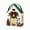 Multicolor F, variant on Christmas House Gift Box, Handled Holiday Treat Container, Cottage Shaped Presentation Design for Gift Tables and Party Favor Displays, Balanced Paper Construction for Gift Tables