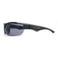thumbnail image 3 of Xloop Mens Wrap Futuristic Half Rim Mirror Sport Sunglasses Grey Black, 3 of 4
