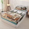 thumbnail image 2 of Castle Fairy Forest Camper Art Zipper Full Size Comforter Sets with Fitted Sheet and 2 Pillowcases,Happy Camping Zipper Bedding Set for Bedroom,Brown Green,4pcs,Grey Reversible, 2 of 6